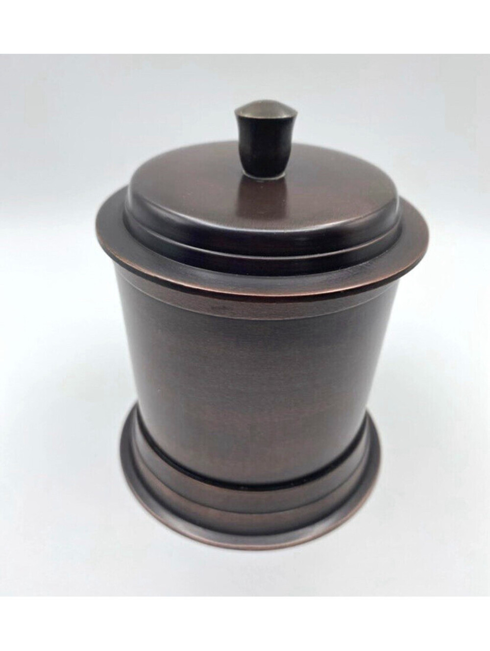 Paradigm Trends Bronze Metal Oil-Rubbed Lidded Bathroom Canister, Freestanding